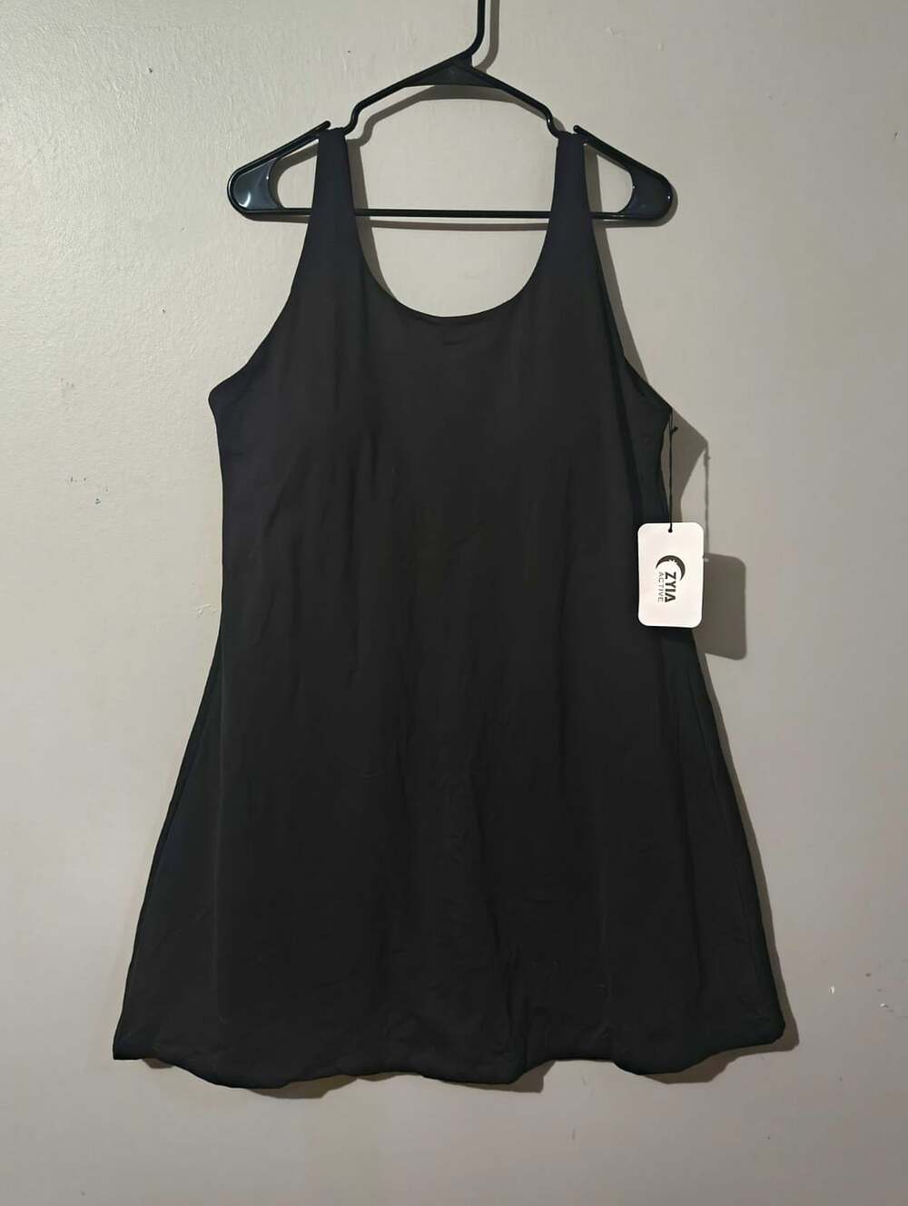 Zyia Active Black Match Point Tank Dress Scoop Neck Sleeveless Short 2XL